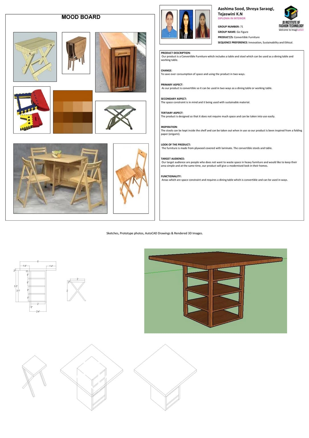 Foldable Dining Table – CHANGE – JD ANNUAL DESIGN AWARDS 2018 | Designer: Aashima Sood, Shreya Saraogi, Tejaswini K.N | Photography : Jerin Nath (@jerin_nath) foldable dining table - foldable - Foldable Dining Table – CHANGE – JD Annual Design Awards 2018